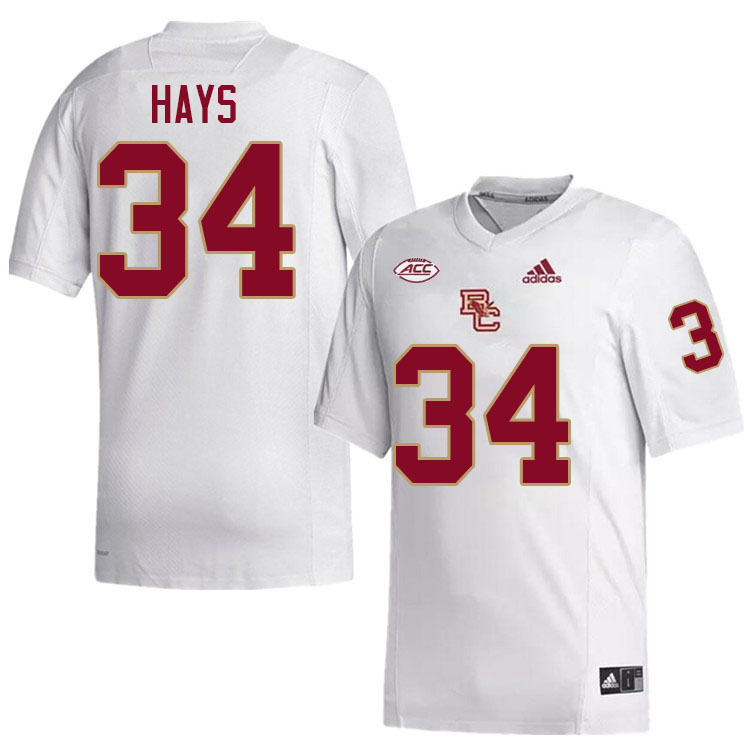 Boston College Eagles #34 Tim Hays College Football Jerseys Stitched-White